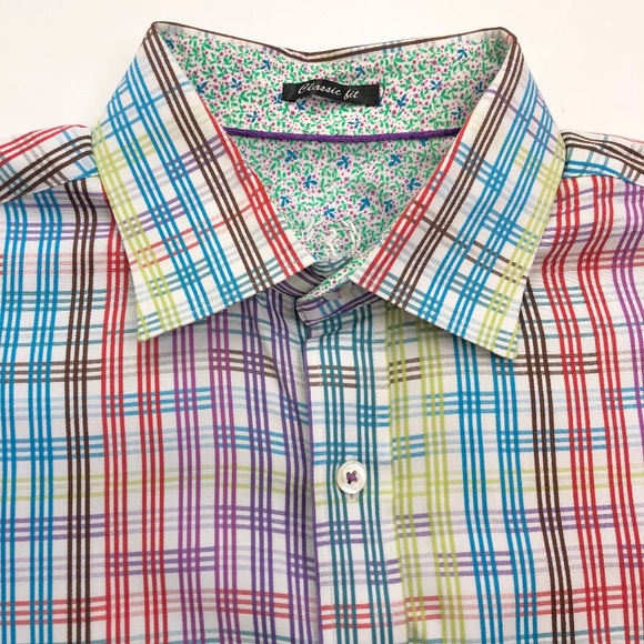 Bugatchi Other - Bugatchi Uomo Classic Fit Colorful Sz 14.5/30.5